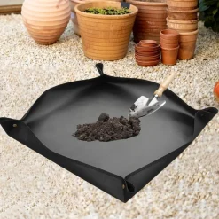 DTOPBUYAGE - Tapis de rempotage pour le jardinage noir, 50cmx50cm dtopbuyage