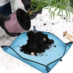 DTOPBUYAGE - Tapis de rempotage pour le jardinage bleu, 50cmx50cm dtopbuyage