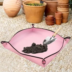 DTOPBUYAGE - Tapis de rempotage pour le jardinage rose, 50cmx50cm dtopbuyage