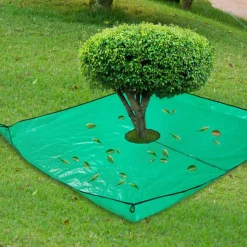 DTOPBUYAGE - Tapis pour collecter les feuilles tombées en jardinage 200 x 200 cm, ouverture 30 cm combinée dtopbuyage