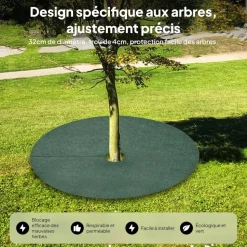 DTOPBUYAGE - Tissu de jardinage non - tissé diamètre 62cm lot de 10 dtopbuyage