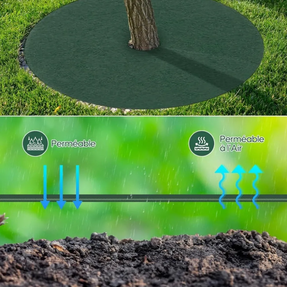 DTOPBUYAGE - Tissu de jardinage non - tissé diamètre 82cm lot de 5 dtopbuyage