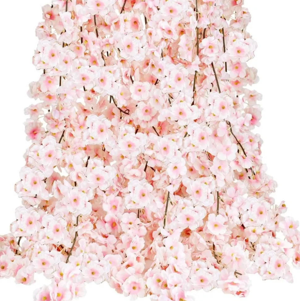 DTOPBUYAGE - Vigne de fleurs de cerisier artificielles pour décor intérieur et masquer les tuyaux rosé dtopbuyage
