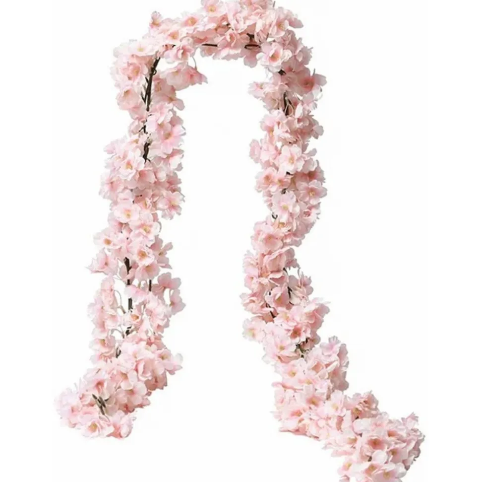DTOPBUYAGE - Vigne de fleurs de cerisier artificielles pour décor intérieur et masquer les tuyaux rosé dtopbuyage