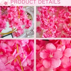 DTOPBUYAGE - Vigne de fleurs de cerisier artificielles pour décor intérieur et masquer les tuyaux dtopbuyage