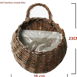 DTOPBUYAGE - Vinée de roses artificielles avec panier de bambou pour décoration violet dtopbuyage