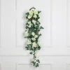 DTOPBUYAGE - Vinée de roses artificielles avec panier de bambou pour décoration blanc dtopbuyage