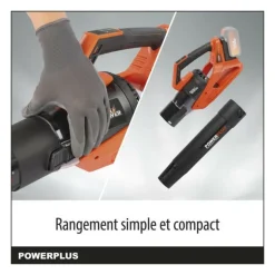 DUAL POWER - Souffleur de feuilles a batterie 40v dual power powdpg7526 - moteur brushless - livré sans batterie ni chargeur