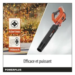 DUAL POWER - Souffleur de feuilles a batterie 20v dual power powdpg7521 - livré sans batterie ni chargeur