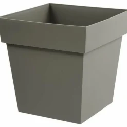 EDA - Pot de fleur carré - 39 x 39 x 39 cm - 38 l - taupe