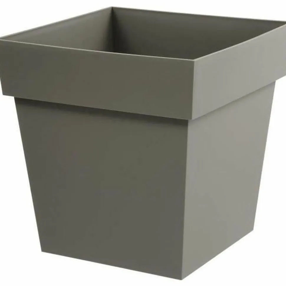 EDA - Pot de fleur carré - 39 x 39 x 39 cm - 38 l - taupe