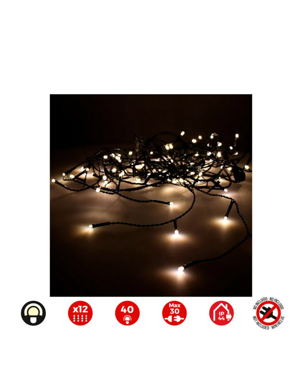 EDM - Rideau icicle easy-connect 2x0,5m 12 bandes blanc chaud 30v (usage int. Ext.) edm total 0,72w