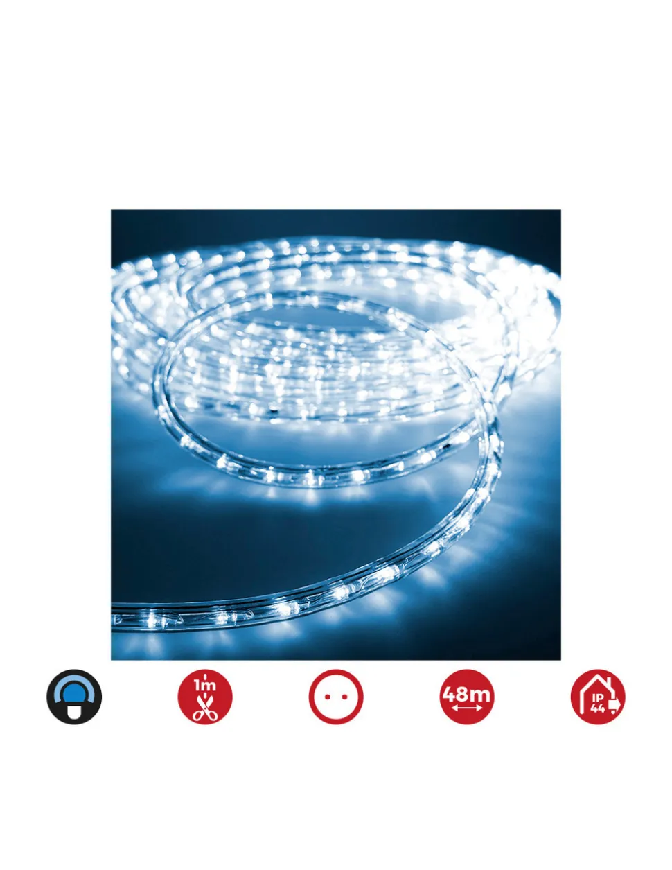 EDM - Tube flexiled 48m. 2 voies fixes 30 leds/m bleu