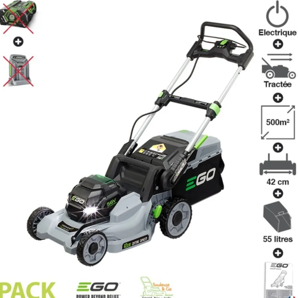 EGO POWER+ - Tondeuse électrique sans fil ego lame 42cm sans batterie ni chargeur