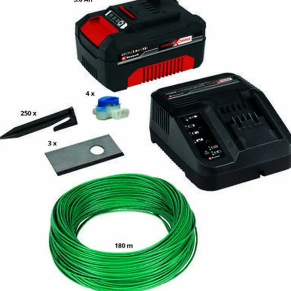 EINHELL - Kit d'installation 800 m² pour robot tondeuse - batterie, lames de rechange