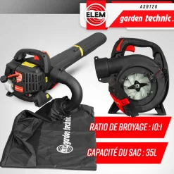 ELEM GARDEN TECHNIC - Aspirateur souffleur broyeur thermique 25.4cc - elem garden