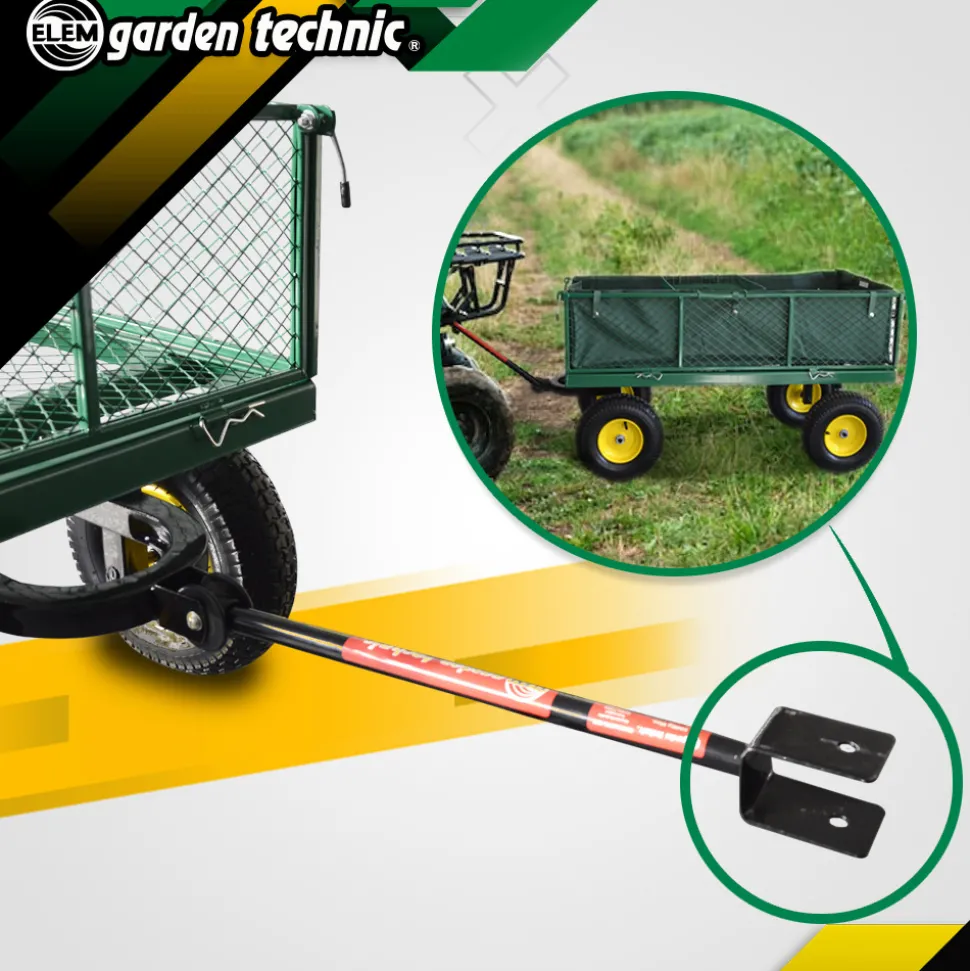 ELEM GARDEN TECHNIC - Chariot de jardin en acier avec bâche amovible 138x62x68cm