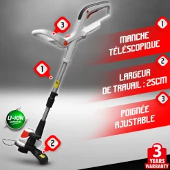 ELEM GARDEN TECHNIC - Kit 3 machines rechargeables 20v max + 2 batteries