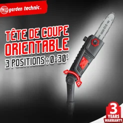 ELEM GARDEN TECHNIC - Scie à ébrancher sur perche 710w guide oregon 24cm
