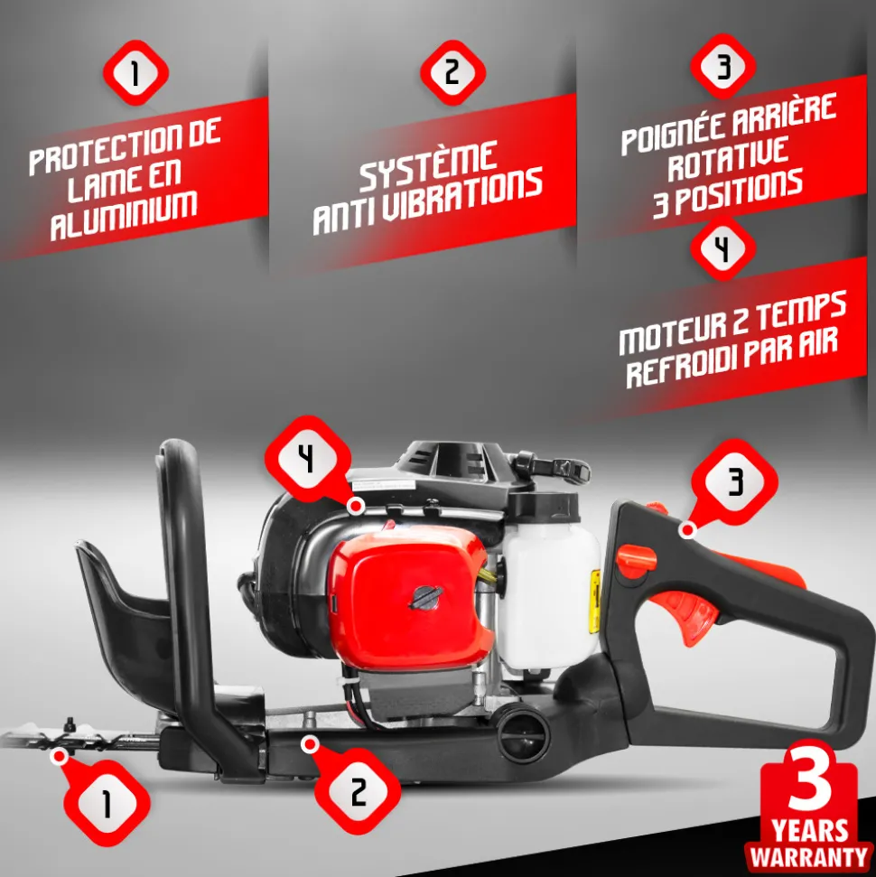 ELEM GARDEN TECHNIC - Taille-haies thermique 26cc - coupe 560mm - elem garden