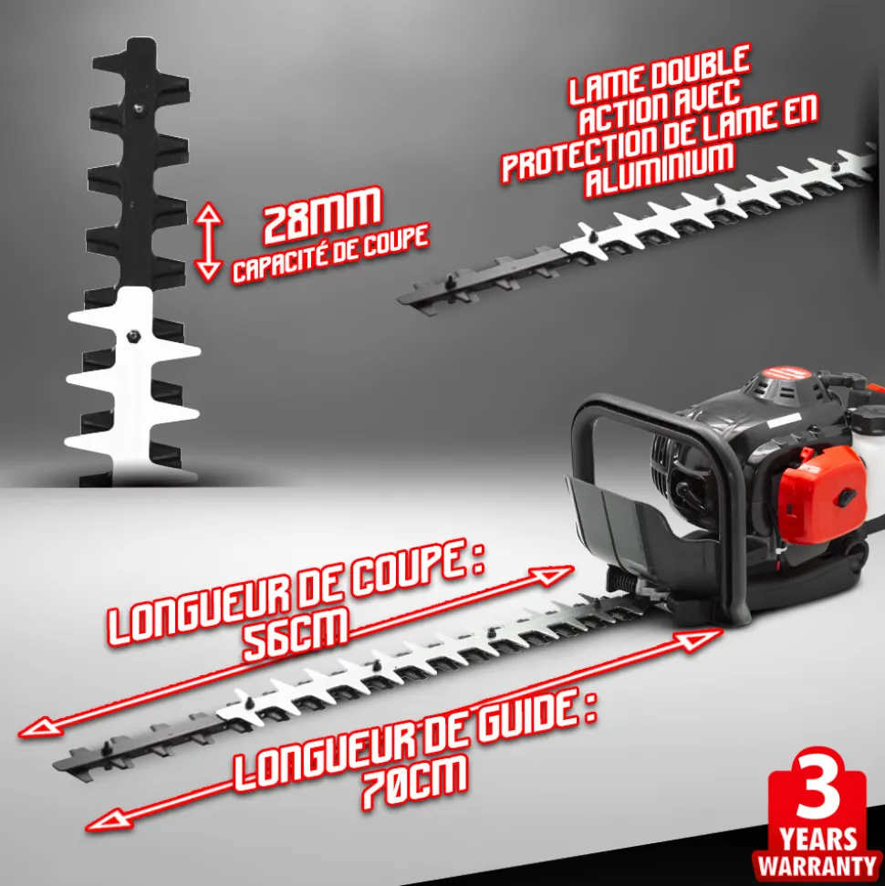 ELEM GARDEN TECHNIC - Taille-haies thermique 26cc - coupe 560mm - elem garden