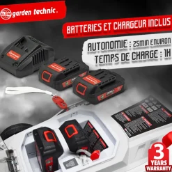 ELEM GARDEN TECHNIC - Tondeuse rechargeable 40v (2x20v) 37cm - batteries et chargeur fournis - elem ga