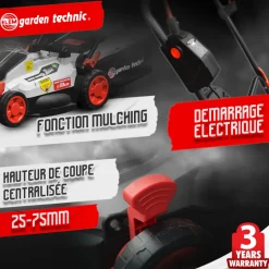 ELEM GARDEN TECHNIC - Tondeuse rechargeable 20v-4ah - 33 cm - batterie et chargeur fournis