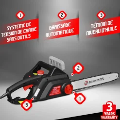 ELEM GARDEN TECHNIC - Tronçonneuse électrique 2000w - guide 40cm - 12,1 m/s - elem garden
