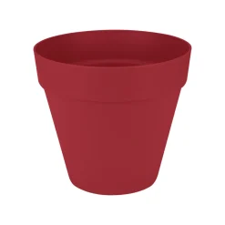 ELHO - Pot Loft rond à roulettes, coloris rouge théâtre - D.38,5xH.35,3cm
