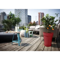 ELHO - Pot Loft rond haut, coloris rouge théâtre - D.33,5xH.45,3cm