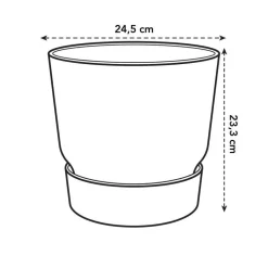 ELHO - Pot rond Greenville en polypropylène noir - D.25 cm