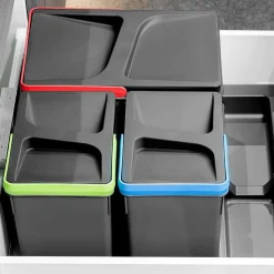 EMUCA - Bacs de tri pour tiroir de cuisine recycle 1 bac de 12 litres et 2 bacs de 6 lit