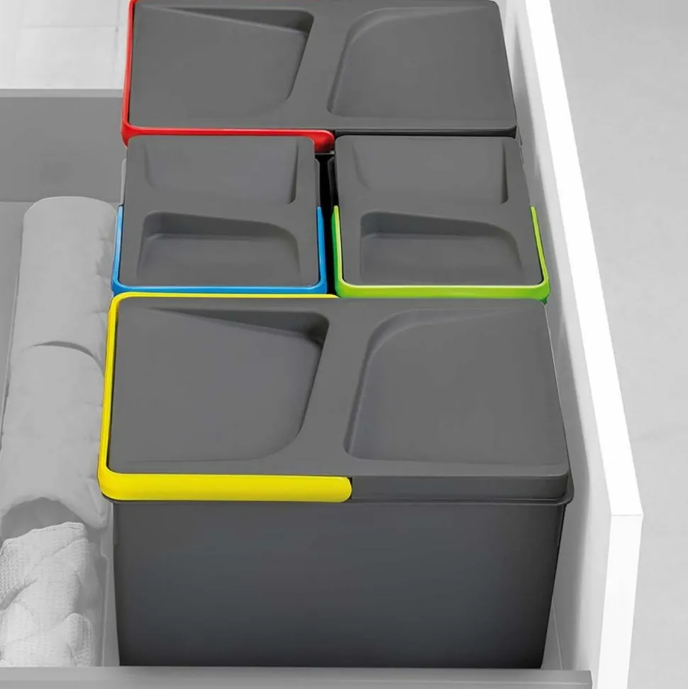 EMUCA - Poubelle pour tiroir de cuisine 15 litres recycle