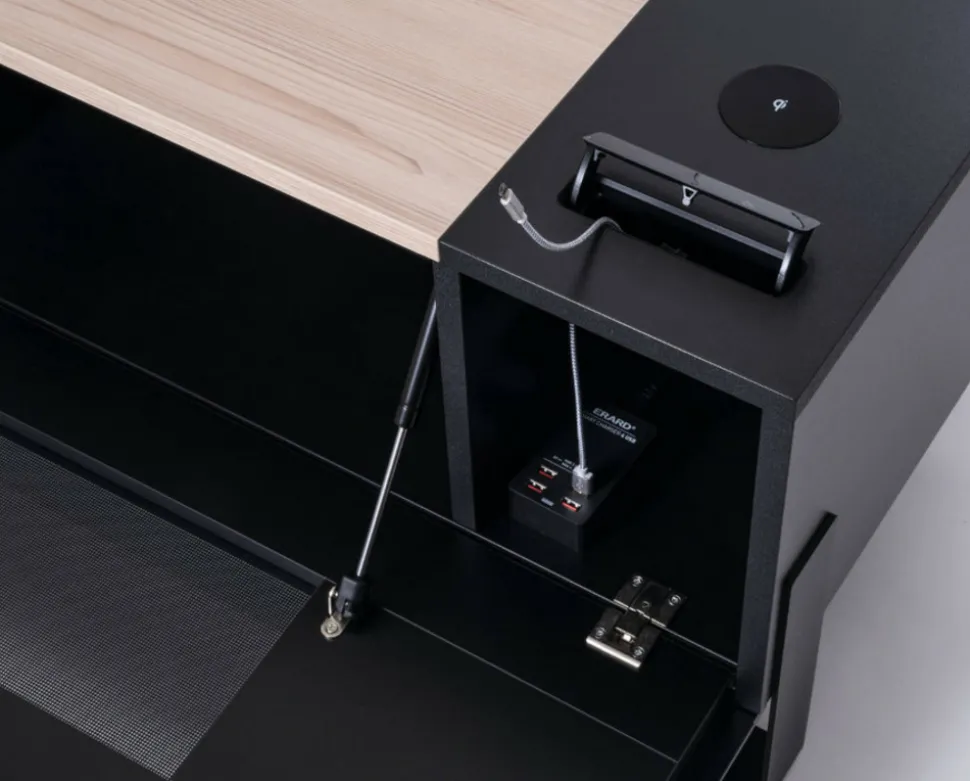 Erard meuble tv pour écran 40 à 75" + trappe + qi - 037611