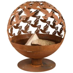 ESSCHERT DESIGN - Foyer découpé au laser oiseaux rouille