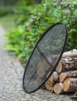 FARM COOK - Grille ronde à suspendre pour brasero en acier-ø 100cm-acier noir sablé---acier noir sablé
