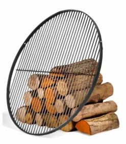 FARM COOK - Grille ronde à suspendre pour brasero en acier-ø 100cm-acier noir sablé---acier noir sablé
