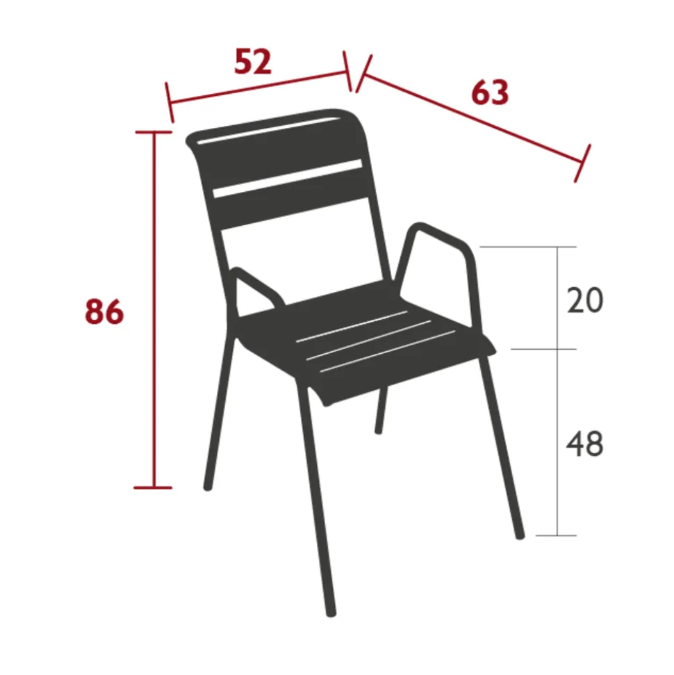 FERMOB - Fauteuil de jardin Bridge MONCEAU cactus en acier - 64,5x52x85 cm