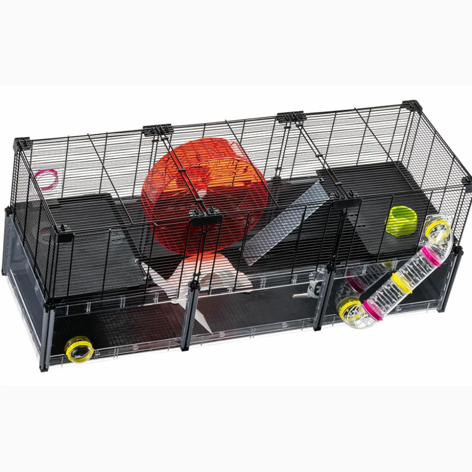 Ferplast - cage hamster - cage souris - cage hamster grande - grillage métallique - avec accessoires - modulaire - multipla