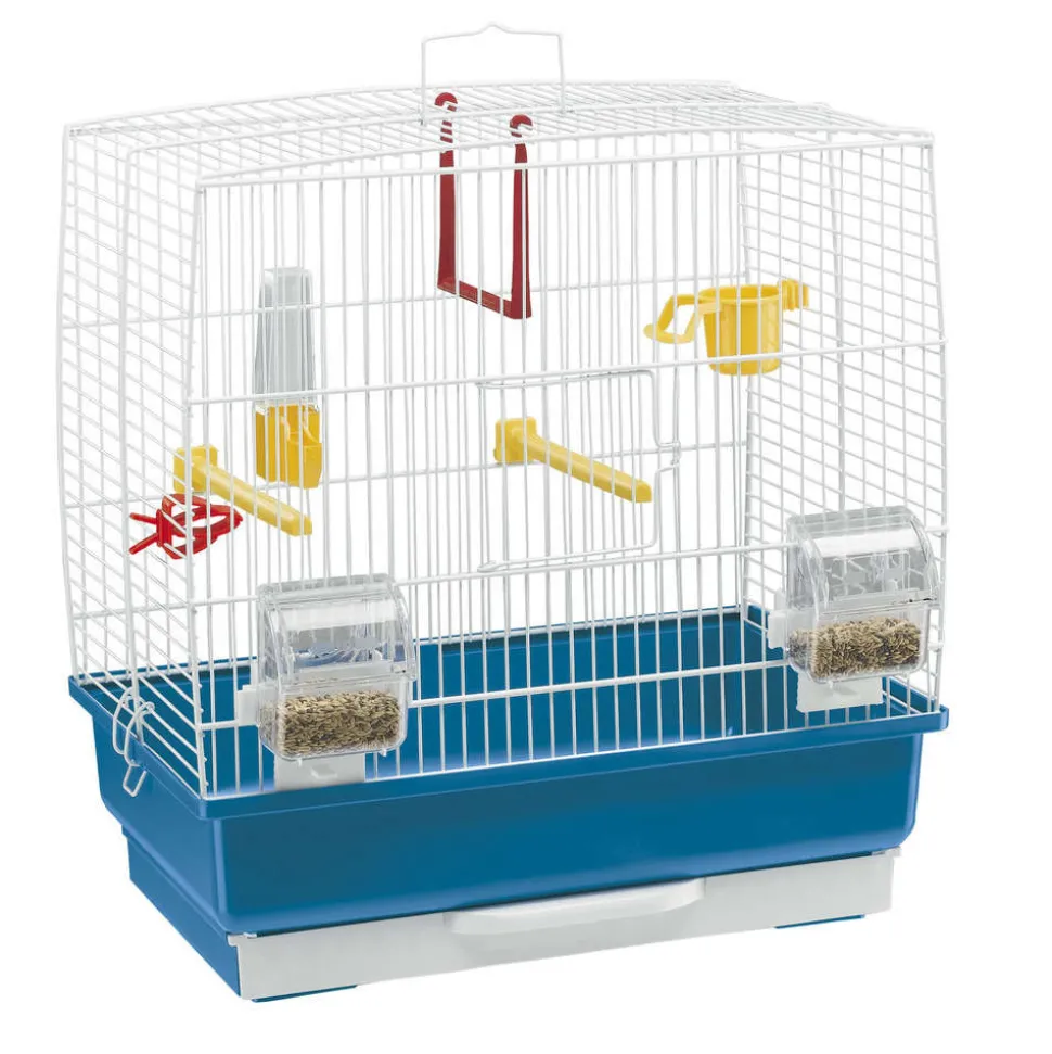 FERPLAST - Cage Rekord 2 pour oiseaux exotiques : Bleu Hauteur 41cm