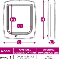 FERPLAST - Chatiere plastique swing - 26,2 x 10,2 x 31,2 cm - marron - pour grand chat et petit chien