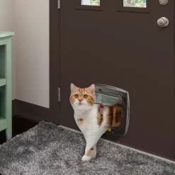 FERPLAST - Ferplast porte chats et petits chiens, chatiere, entrée et sortie contrôlables à 4 voies, proctection contre les courants d'air,
