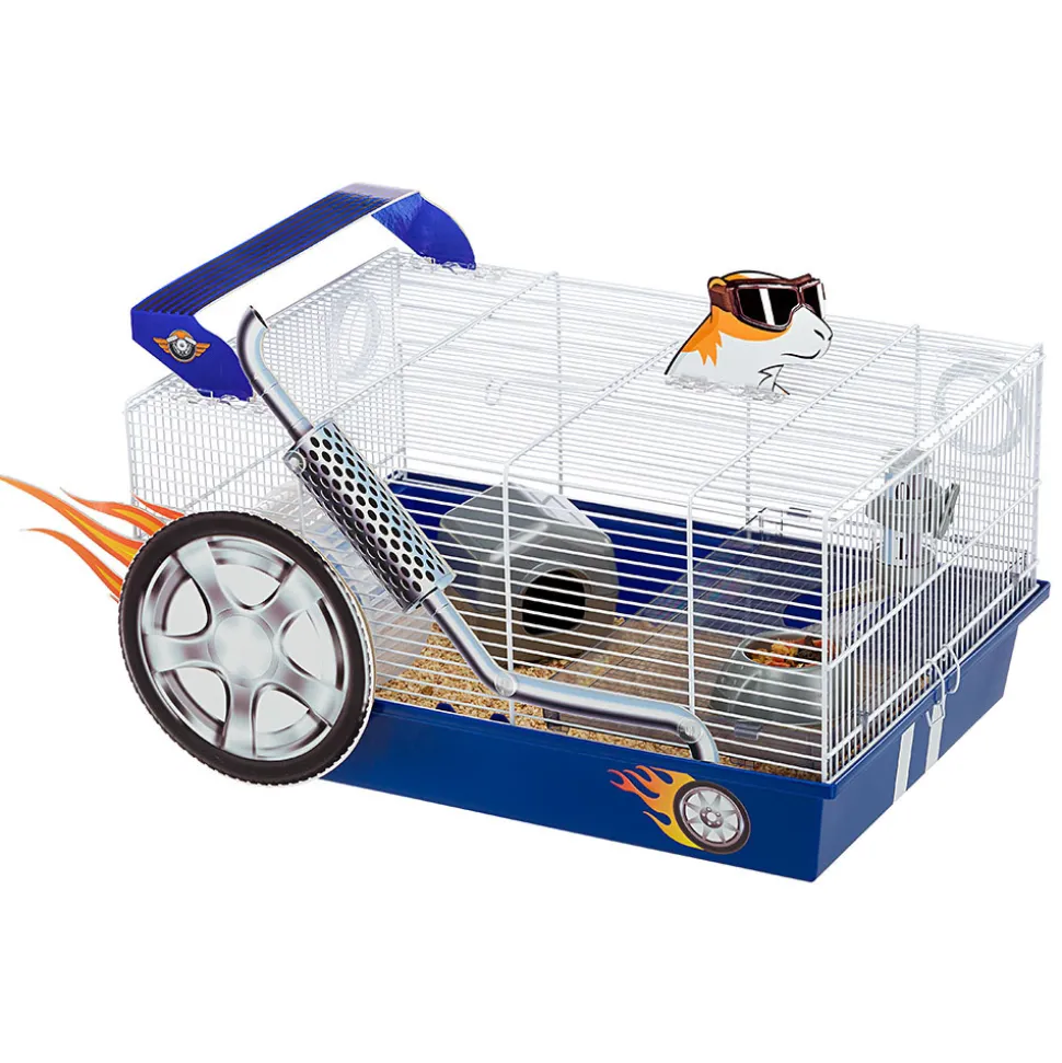 Ferplast cage pour hamsters dragster, maisonnette pour petits rongeurs, environnement dragster, plastique robuste et métal,