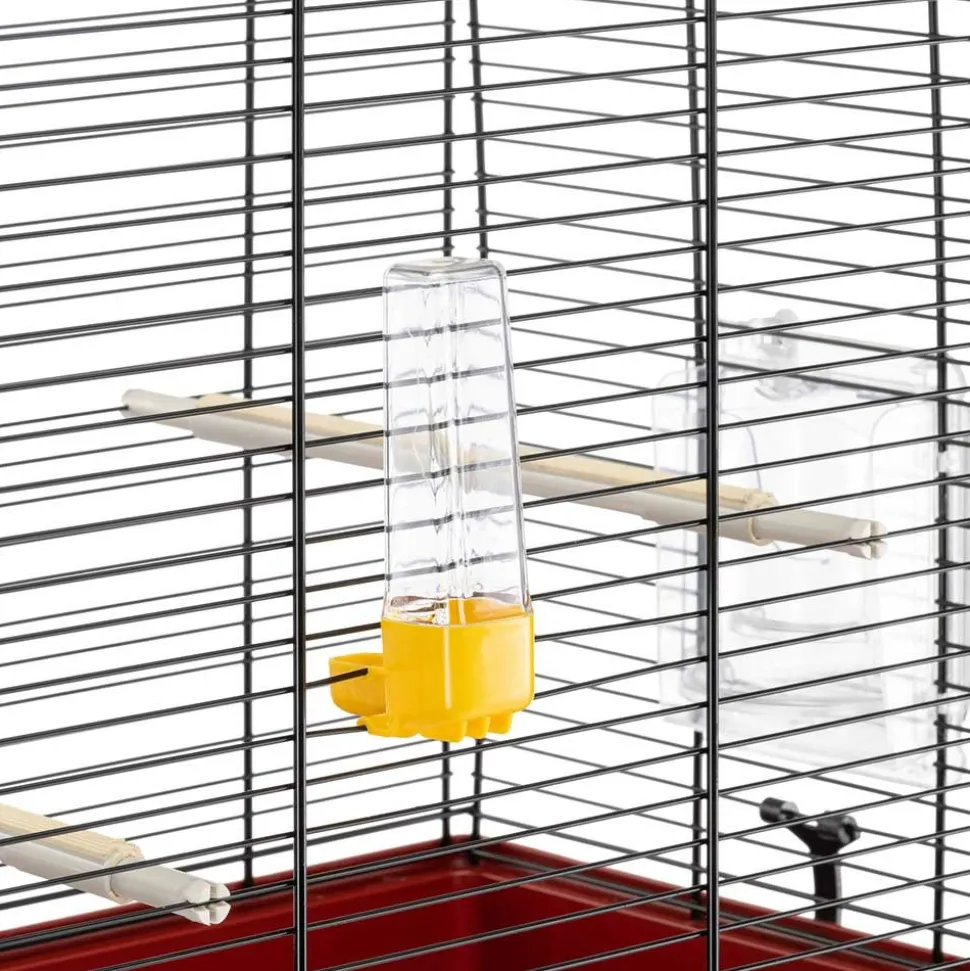 Ferplast cage rectangulaire pour oiseaux exotiques et canaris rekord 3, livrée avec accessoires et mangeoire tournante, métal