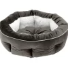 Ferplast couchage arrondi pour chiens et chats marquis 55, lit pour animaux, velours doux, lavable, ø 55 x 20 cm, gris