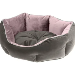Ferplast divan pour chats et chiens queen 60 con coussin, couchage rembourré pour animaux, double-face, velours doux, lavable,