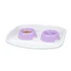Ferplast plateau avec écuelles pour chats et chiens lindo double écuelle pour animaux, base en plastique résistant, pieds