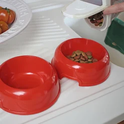 Ferplast plateau avec écuelles pour chats et chiens lindo double écuelle pour animaux, base en plastique résistant, pieds