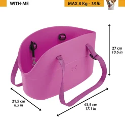 Ferplast sac de transport pour chiens de petite taille with me, eva, caoutchouc souple plastifié, lavable, poignées réglables,