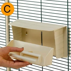 Ferplast volière cage à oiseaux hemmy cage pour oiseaux, canaris, pinsons, perruches ondulées, inséparables, en bois, accessoires